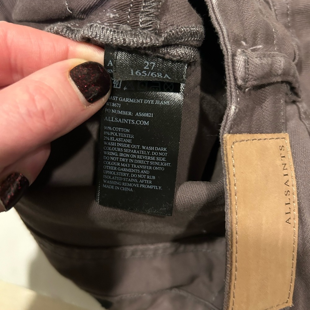 ALL SAINTS MAST GRAY JEANS SIZE 28 LIKE NEW - Picture 5 of 8